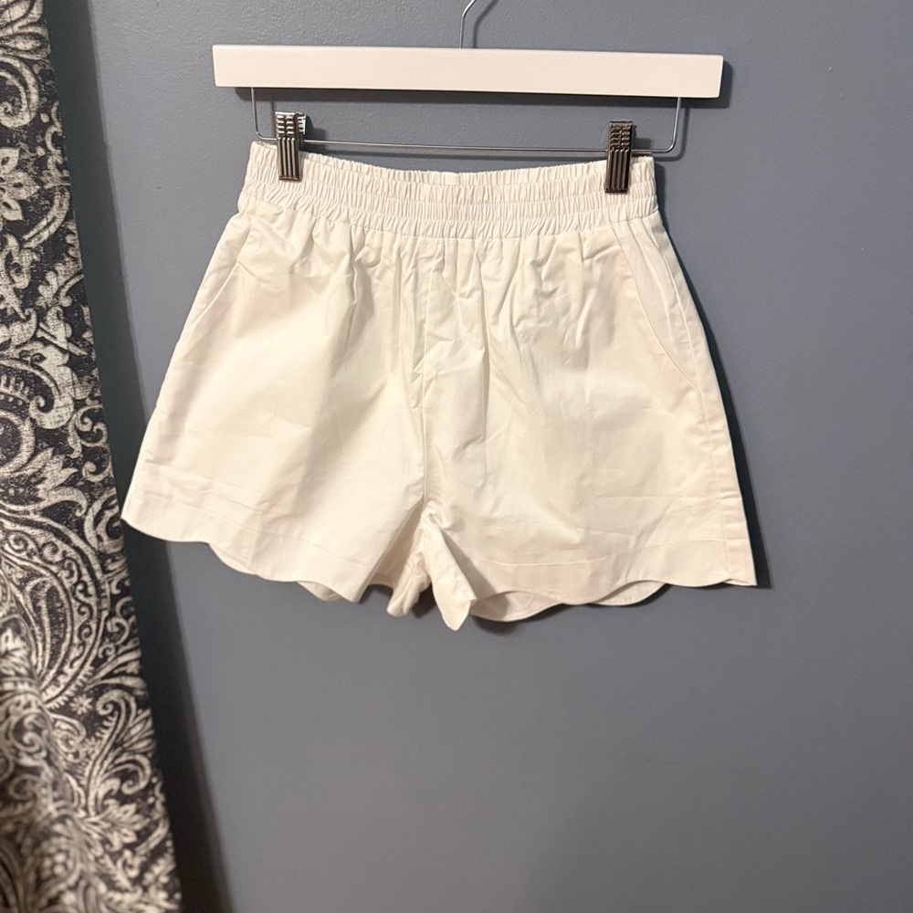 High Waist White Women's Shorts